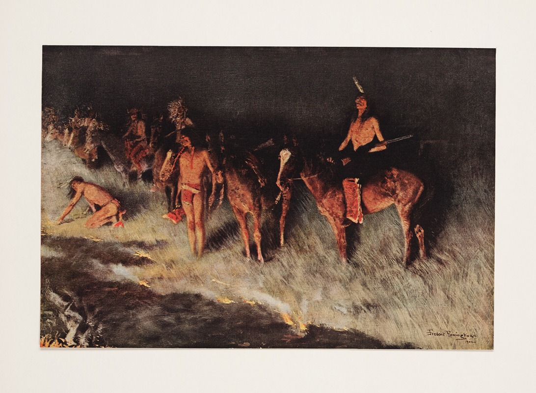 Пожар травы by Фредерик Ремингтон, 1908 — digital art print download