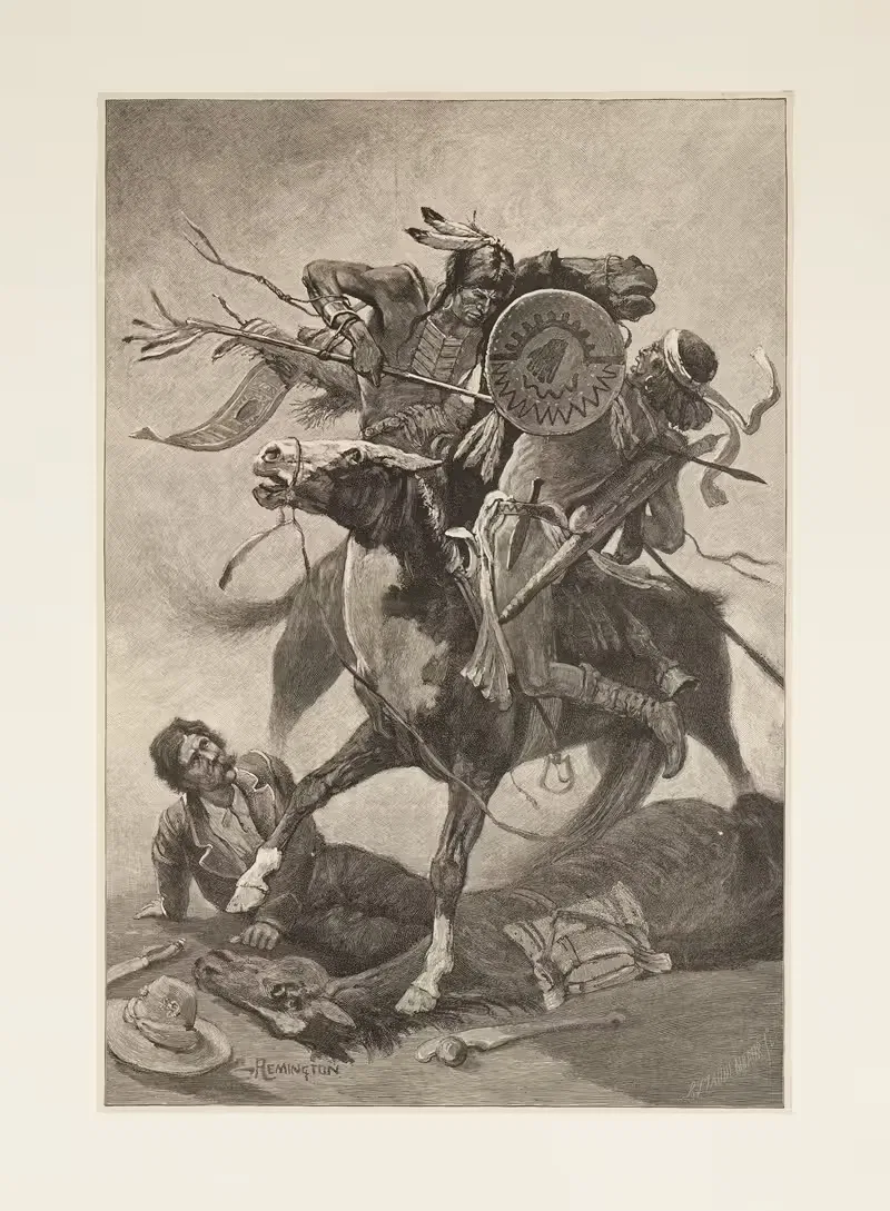 Пронзил его копьем и сбросил с лошади by Фредерик Ремингтон, 1889 — digital art print download