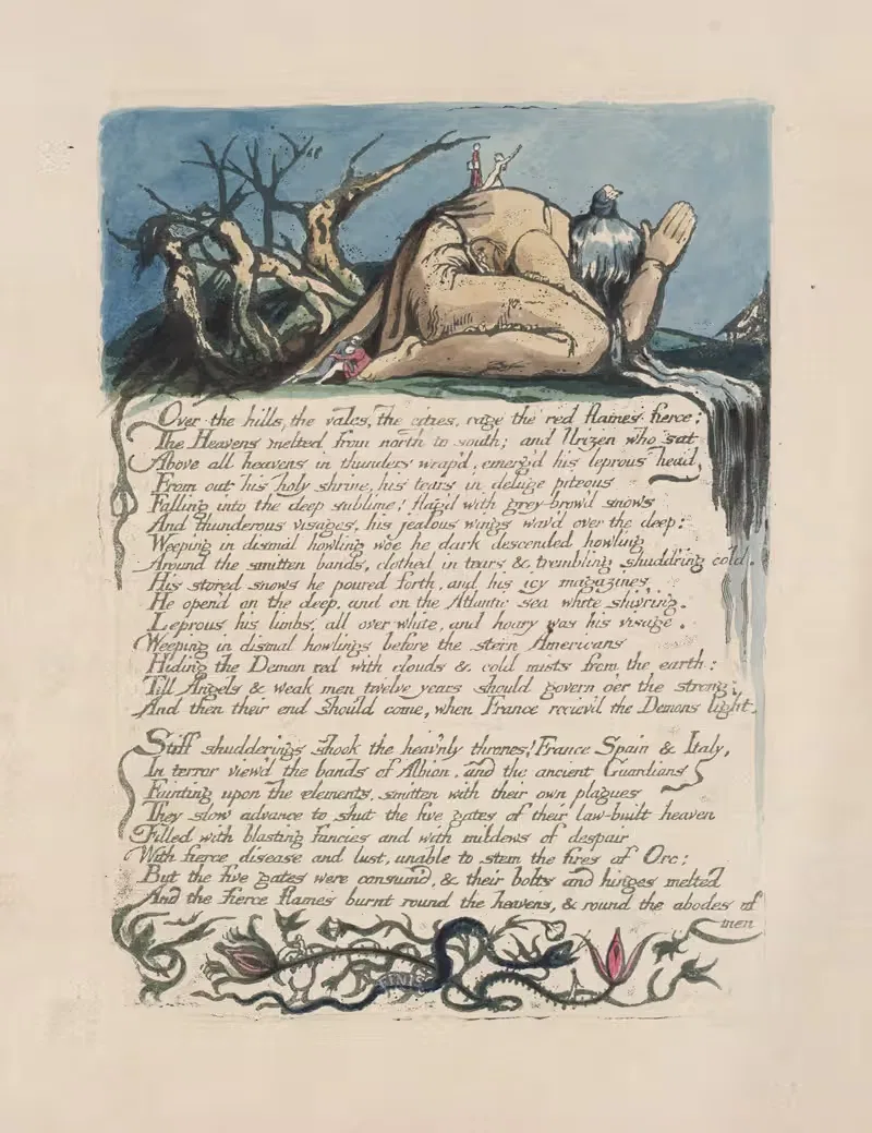 Америка, пророчество, пл. 18 by Уильям Блейк, 1793 — digital art print download