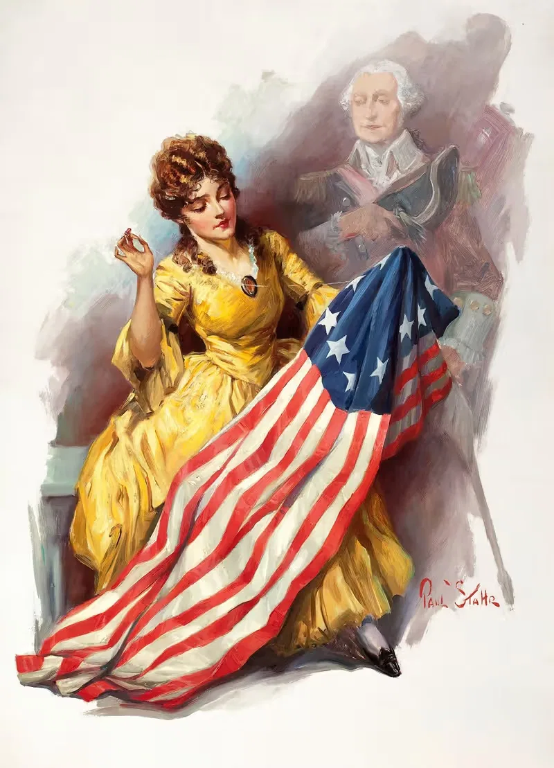 Young Betsy Ross by Paul Stahr, 1927 — digital art print download