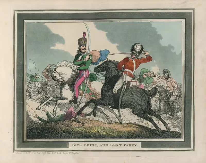 Give Point, and Left Parry by Thomas Rowlandson, 1799 — digital art print download
