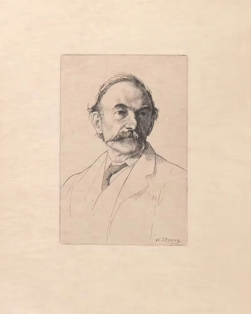 Engraved portrait of Thomas Hardy — William Strang