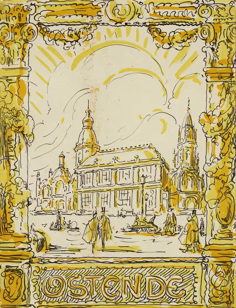Курзал в Остенде by Альфред Ост, 1920 — digital art print download