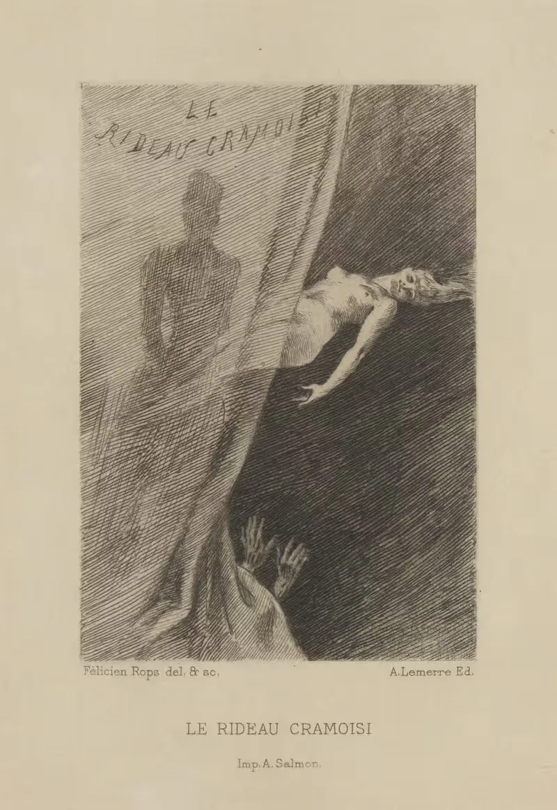 Малиновая занавеска by Феликс Ропс, 1886 — digital art print download