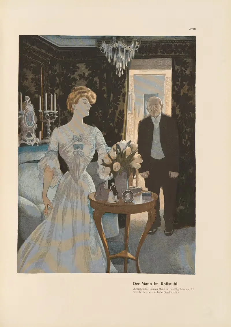 Der Mann im Rollstuhl by Ferdinand Freiherr von Reznicek, 1908 — digital art print download