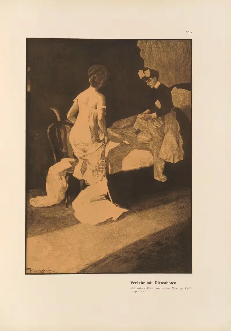 Общение с слугами by Фердинанд Фрайхерр фон Резницек, 1908 — digital art print download