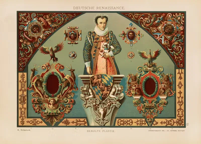 Немецкий Ренессанс – Расписанная пластика by Генрих Дольметш, 1887 — digital art print download