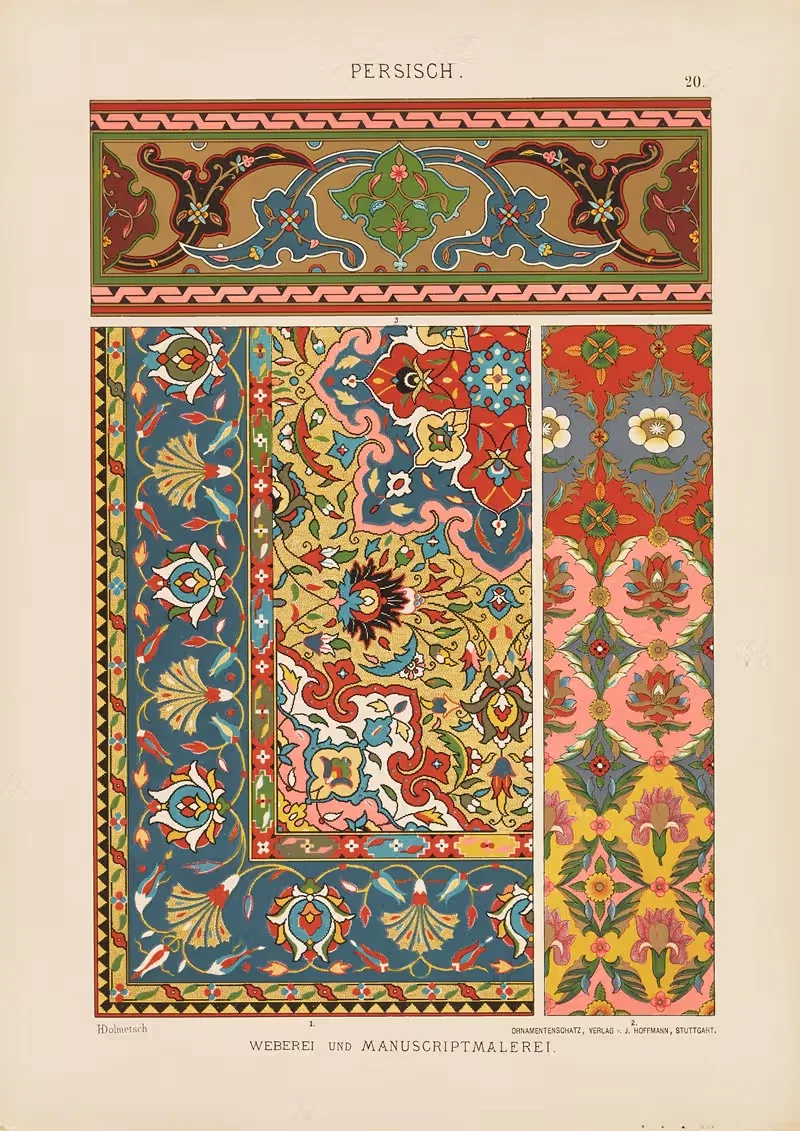 Персидская – ткачество и миниатюрная живопись by Генрих Дольметш, 1887 — digital art print download