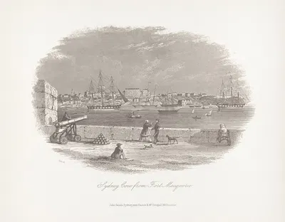 Sydney Cove from Fort Macquarie by John Sands, 1860 — digital art print download