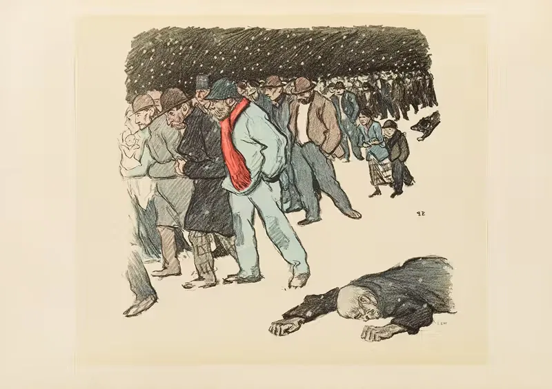 Нищета в снегу by Теофиль Александр Стенлен, 1912 — digital art print download