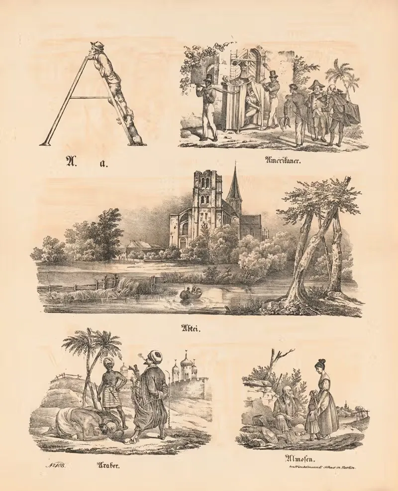 Самая большая картинка ABC. А by Теодор Хоземанн, 1828 — digital art print download