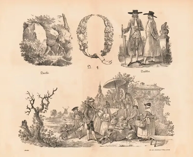 Самая большая картинка ABC. Q by Теодор Хоземанн, 1828 — digital art print download