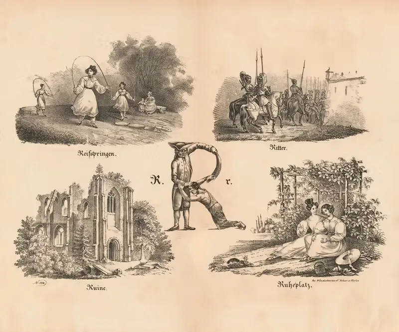 Самая большая картинка ABC. R by Теодор Хоземанн, 1828 — digital art print download