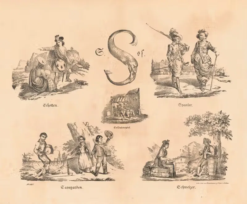 Самая большая картинка ABC. S by Теодор Хоземанн, 1828 — digital art print download