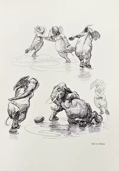 Skizzenbuch Pl.099 by Heinrich Kley, 1909 — digital art print download