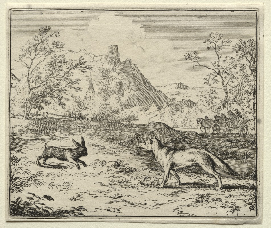 Reynard and the Rabbit by Аллаерт ван Эвердинген, 1650–1675 — digital art print download