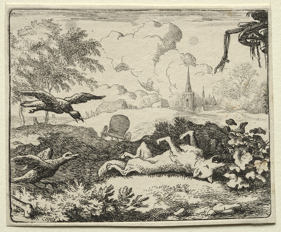 Reynard Feigns Death by Allaert van Everdingen, 1650–1675 — digital art print download