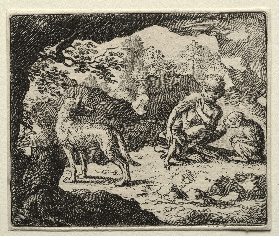 The Wolf in the Monkey's Den by Аллаерт ван Эвердинген, 1650–1675 — digital art print download