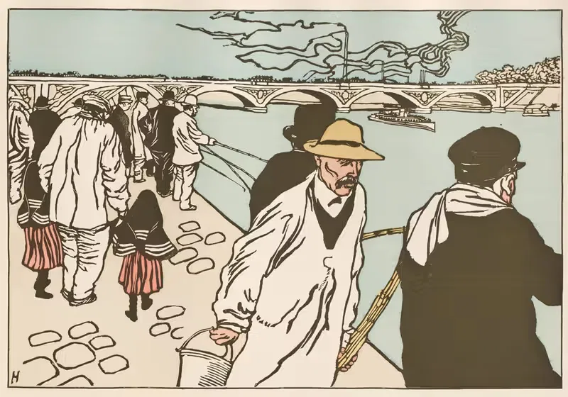 Рыбаки на линии by Шарль Уар, 1898-1899 — digital art print download