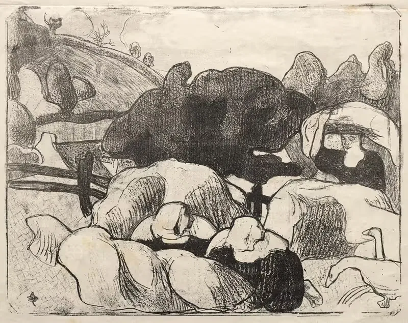 Бретонские женщины, делающие сено by Эмиль Бернар, 1889 — digital art print download
