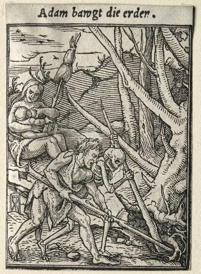 Адам, обрабатывающий землю by Ганс Хольбейн Младший, c. 1526 — digital art print download