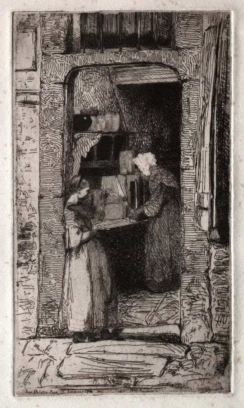 Продавщица горчицы by Джеймс Абботт МаКнилл Уистлер, 1858 — digital art print download