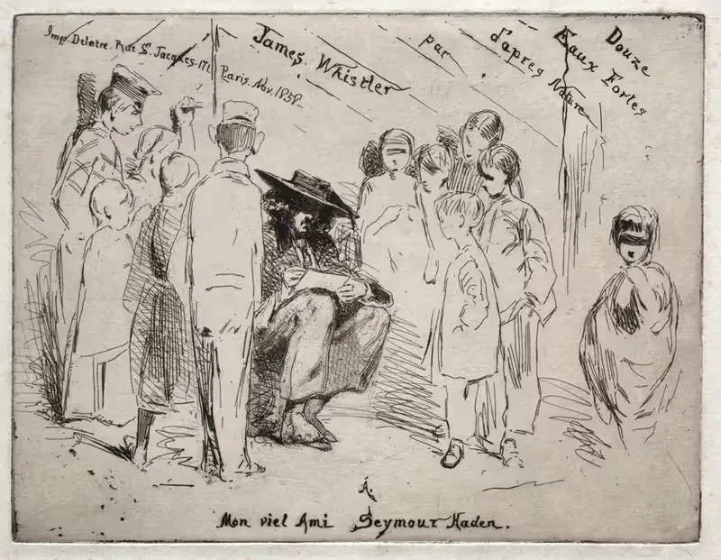 Title Page – Delauney Sketching by James Abbott McNeill Whistler, 1858 — digital art print download