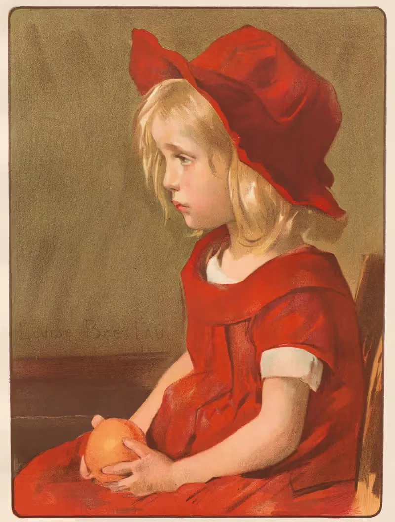 Девочка с апельсином by Луиза Катрин Бресло, 1898-1899 — digital art print download