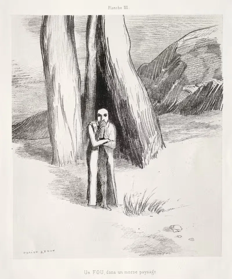 A Madman in a Dismal Landscape — Odilon Redon