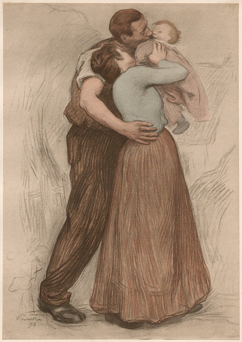 Поцелуй by Виктор Пруве, 1898-1899 — digital art print download