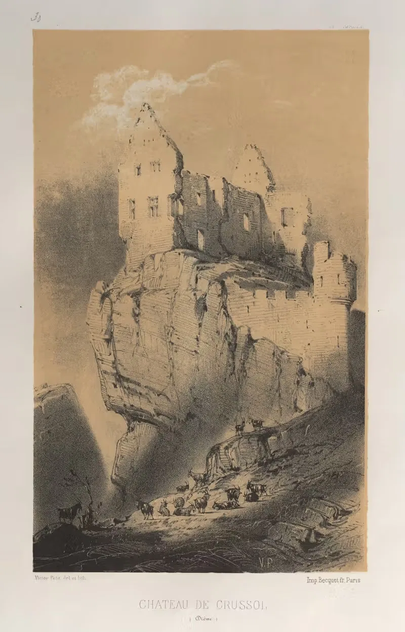 Шато де Круссоль (Дром) by Виктор Пети, 1860 — digital art print download