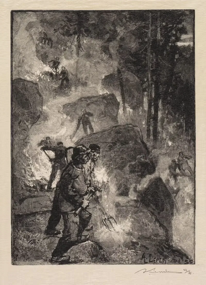Папоротники by Огюст Луи Лепер, 1890 — digital art print download