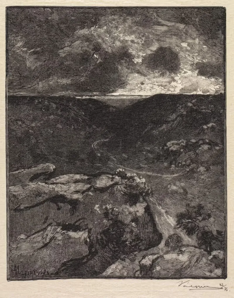Franchard Valley by Auguste Louis Lepère, 1890 — digital art print download