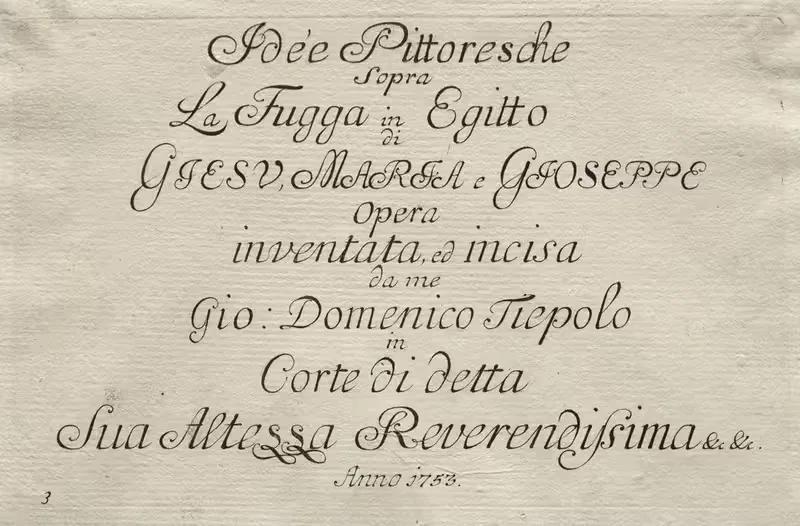 Побег в Египет – Титульный лист by Джованни Доменико Тьеполо, 1750–1753 — digital art print download