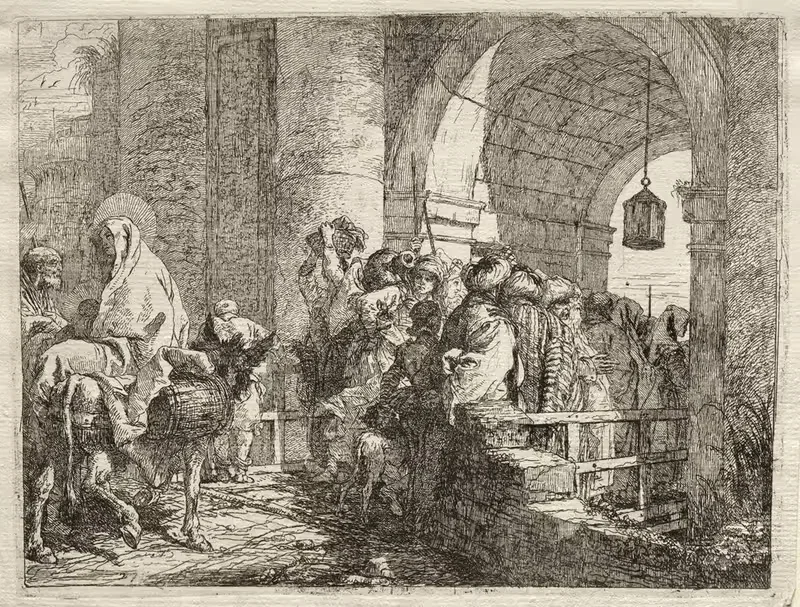 The Holy Family Passing under an Arch — Giovanni Domenico Tiepolo