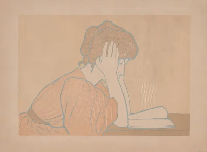 Молодая женщина читает by Александр Шарпентье, 1896 — digital art print download
