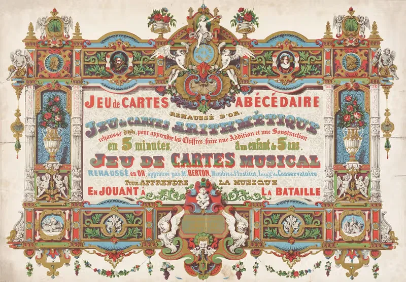 Publicity for Educational Playing Cards by Anonymous, 1838 — digital art print download