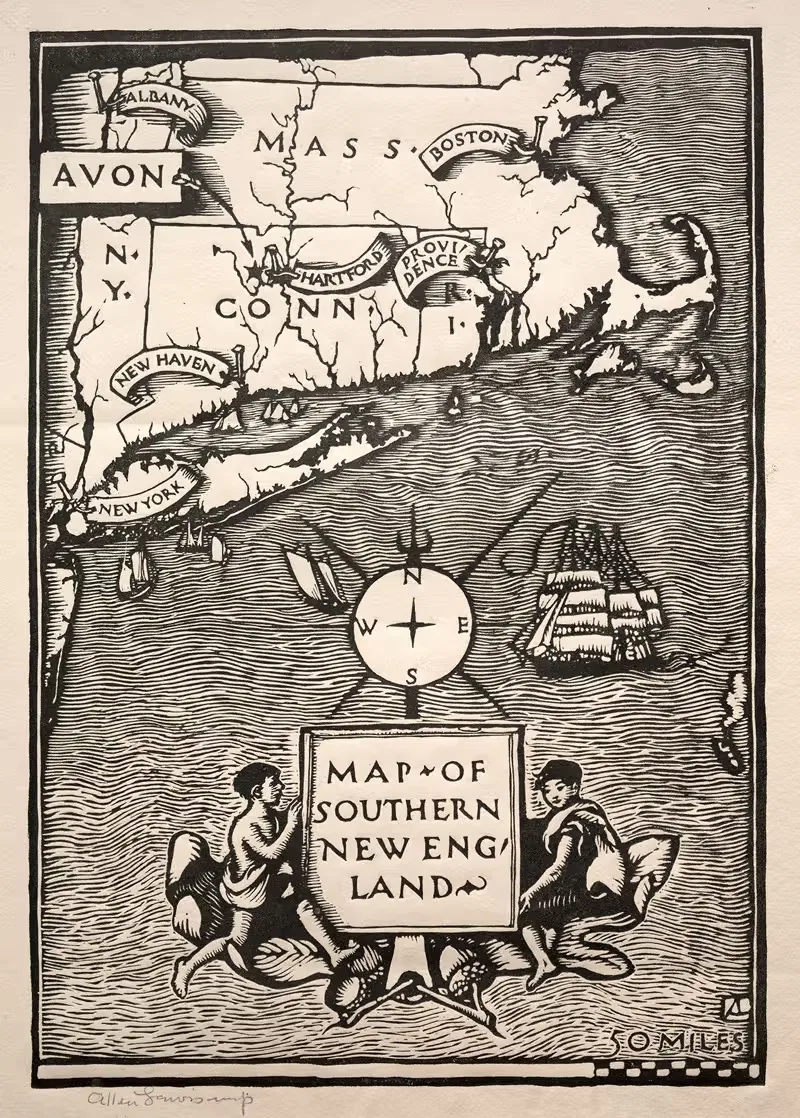 Map of Southern New England — Arthur Allen Lewis