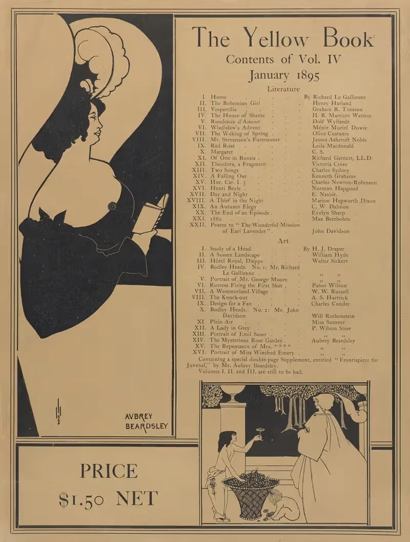 Poster for The Yellow Book, Volume IV — Aubrey Vincent Beardsley