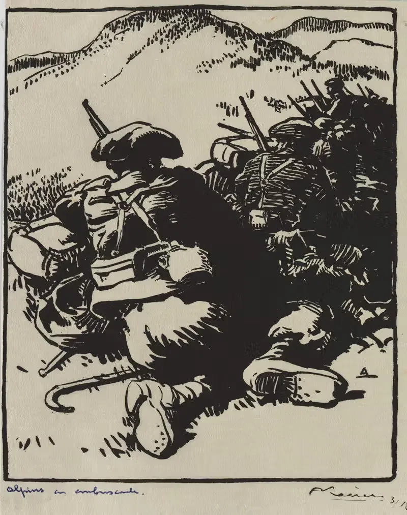 Альпийцы в засаде by Огюст Луи Лепер, 1914 — digital art print download