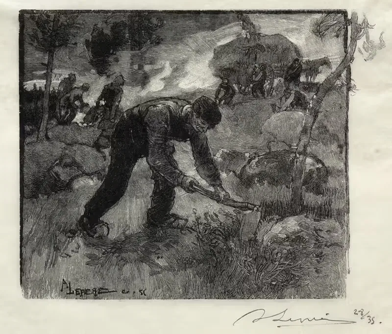 Собиратели вереска by Огюст Луи Лепер, 1887 — digital art print download