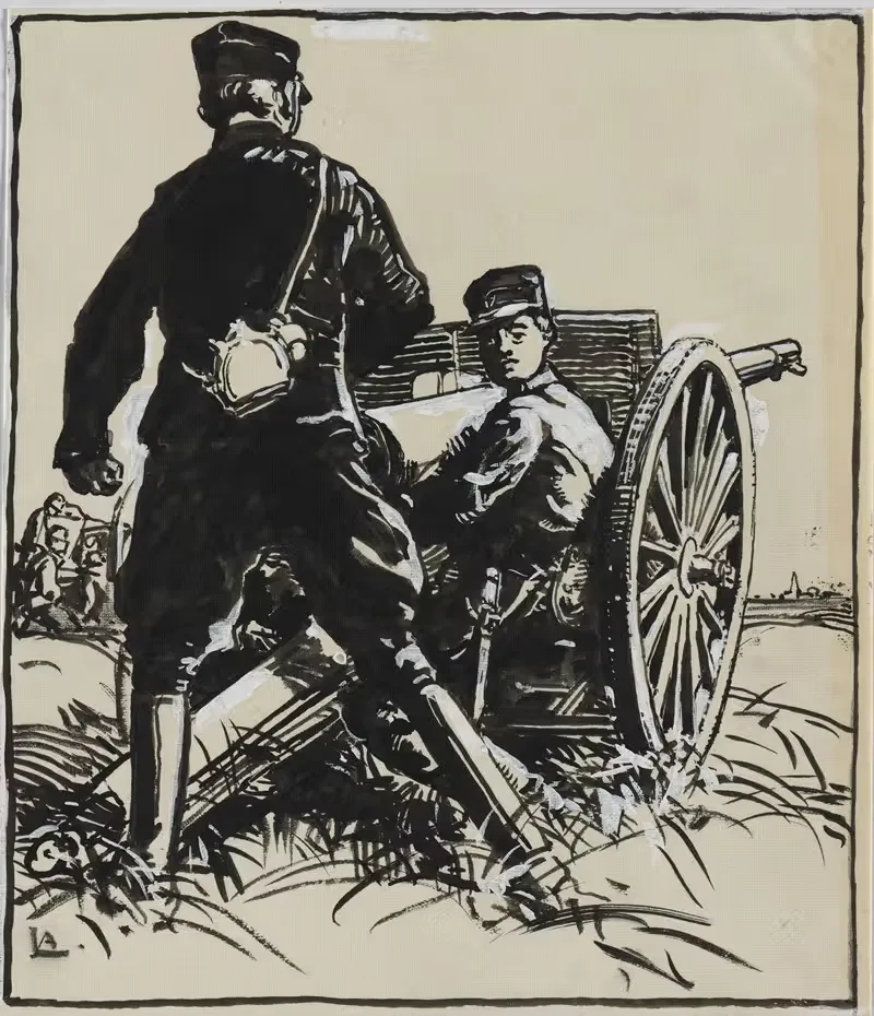 Бельгийские артиллеристы by Огюст Луи Лепер, 1914 — digital art print download