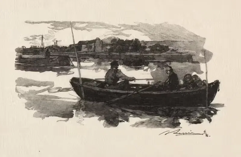 На берегу Сены by Огюст Луи Лепер, 1888 — digital art print download
