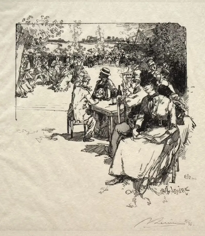 Бал на Пуан-дю-Жур by Огюст Луи Лепер, 1886 — digital art print download
