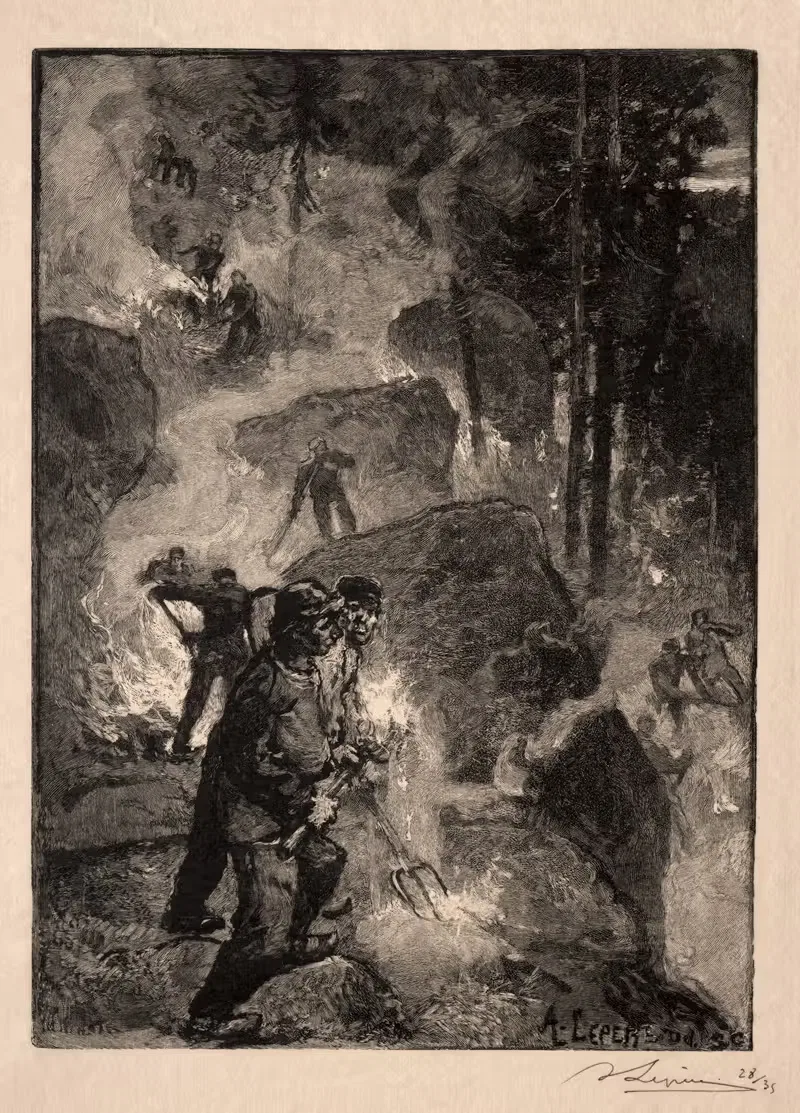 Жгуты папоротников by Огюст Луи Лепер, 1887 — digital art print download