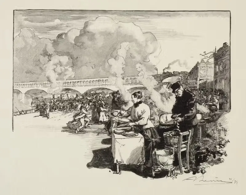 Пристань для лодок-омнибусов by Огюст Луи Лепер, 1886 — digital art print download
