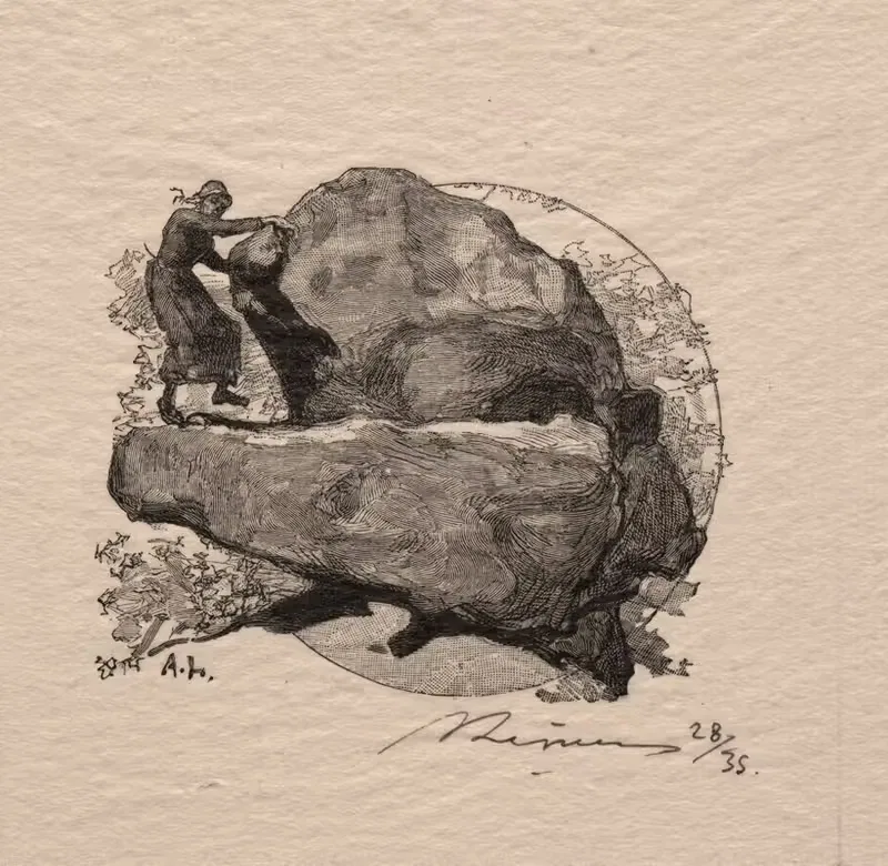 La roche qui tremble by Auguste Louis Lepère, 1890 — digital art print download
