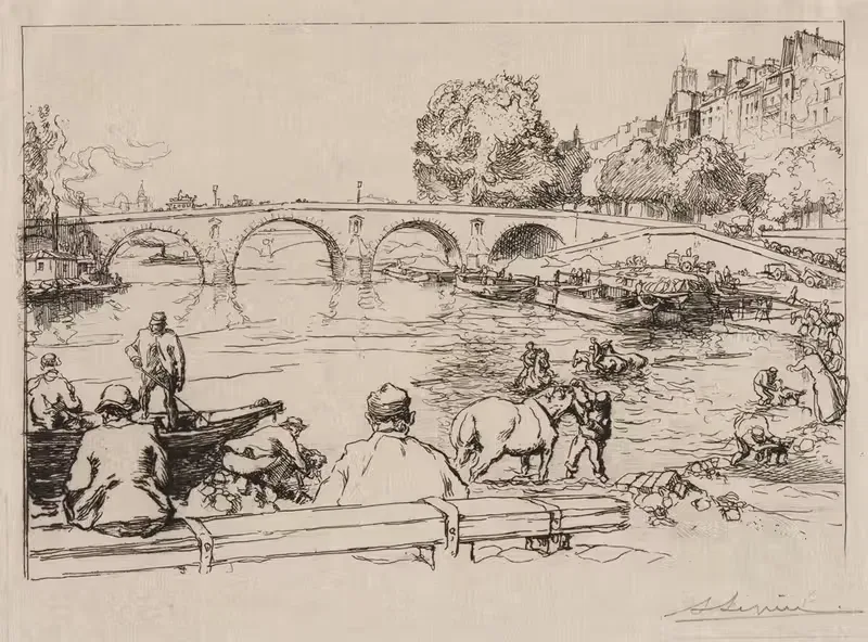 L'Abreuvoir at Pont Marie — Auguste Louis Lepère