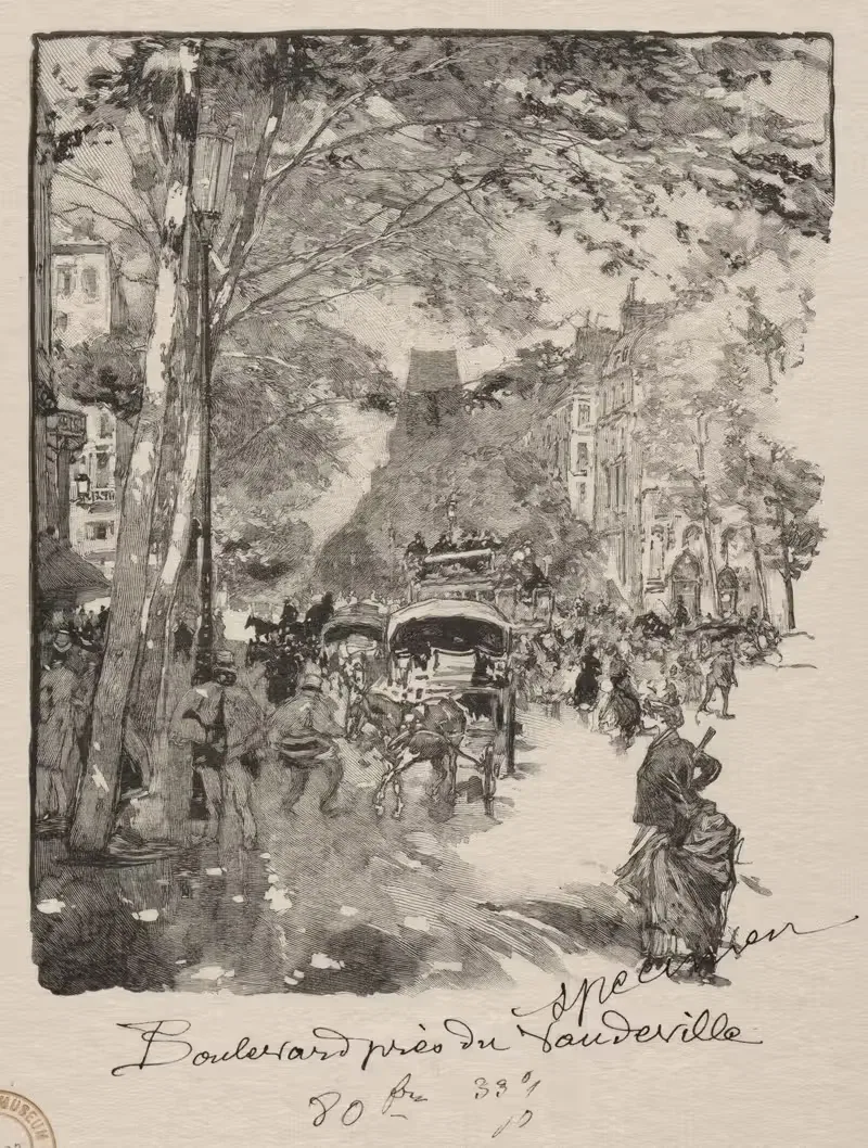 Бульвар рядом с Водевилем by Огюст Луи Лепер, 1889 — digital art print download