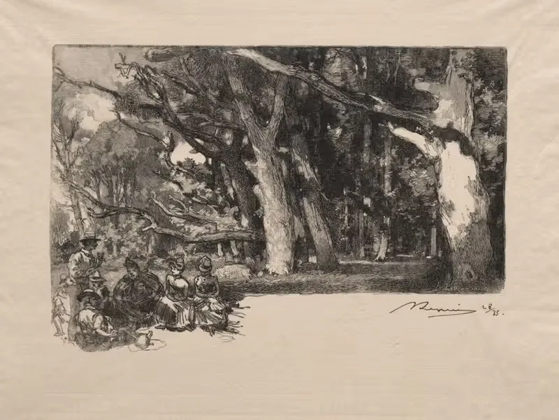 Полдень в лесу by Огюст Луи Лепер, 1889 — digital art print download